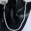 Choker 6 mm blanc français authentique Collier de perles d'eau douce naturelle pour femmes bijoux de mariage de perles élégants 18 "