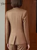 Pantaloni da due pezzi da donna in stile francese Office Elegante Office Donne Abbigliamento formale 2024 Blazer Fashion Sleeve Pannello streetwear
