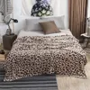 Leopardo Invierno Cantero de sofá calentado Capacidad Custodia de cebra Capa de cama de rayas de cebra Cena de color sólido Manta de viaje suave