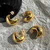 후프 귀걸이 유행 보석 유럽 및 미국 디자인 금속 여성 파티 선물 쿨 트렌드 귀 액세서리 2024