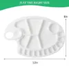 Durable Practical White Oval Plastic Paint Tray Watercolor Pigment Pallet for Artist Multifunctional Drawing Palette