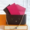 Mooie 10a Mirror Quality Designer Bags Woman Schoudertassen Handtas Luxe koppelingsportebeurt Damel Bloem Gedrukte Geroolde rooster Kaarthouder Drie in één gouden ketting Dhgate