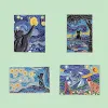 Fun Fun Starry Starry Night Cats Émoils Épingles Van Gogh Paindre d'huile Brooches Badges BACKPACT BIJOURS ANIMAL ANIMAL CONDIONNE