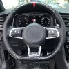 フォルクスワーゲンVWゴルフR MK7ゴルフ7 GTI VW POLO GTI SCIOROCCO 2015 2016 CAR CAR ACCESSORIES用の本革製の車のステアリングホイールカバー