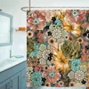 Duschvorhänge Badezimmer Vorhang Hängende Polyester Digital bedrucktes Bohemian Blumen Mysterium mit Haken klarer Wanne
