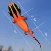 12m Giant Lizard Gecko Kite Soft Inflatable Color Animal Kites Ripstop Polyester Single Line Long Tail Kite Adult Flying Toys