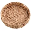 Dinnerware Sets Storage Box Woven Fruit Basket Office Bread Container Water Hyacinth Bowl Creative