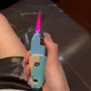 Gepersonaliseerde en creatieve rode vlam Turbo butane zonder gas lichter intrekbare opvouwbare winddichte lichtere herencadeau