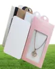 50st Multi Color Paper Jewelry Package Display Hanger Packbox med Clear PVC -fönster för halsband örhänge1899200