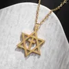 Pendant Necklaces Stainless Steel Solomon Star Of David Cross Necklace For Men Women Fashion Punk Judaism Lucky Amulet Jewelry Gift