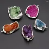 Pendant Necklaces 1pc Natural Stone Water Crystal Sprout Agate Charm DIY Making Necklace Earrings Jewelry Accessories Gift