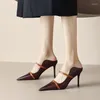 Hausschuhe Morazora 2024 Spitzer Zehen echtes Leder Vintage Damen moderne Sommerschuhe Top Verkauf Dünne High Heels
