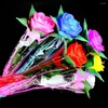 Dekorative Blumen 6 PCs Romantische Kerzen farbenfrohe leuchtende Rose LED Leuchten Valentinstag Geschenke