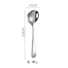 Spoons Stainless Steel Round Spoon Cute Dessert Coffee Children's Soup Tableware Household