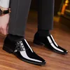 Men Pointed Toe Leather Shoes Mens Business Formal Bright Casual Wedding Plus Size 3848 Oxfords 240407