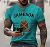 Men039s tshirts Summer Street Jameson Irish T-shirt mode Fashion Short Tees mâle 3D Tops surdimensionnés imprimés Pullover Graphic T9729810