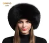 Damer 100 Real Fox Fur Hat Women Winter Warm Luxury Ski Head Ear Warmer Earmuff Y Sheepskin Warm Snow Cap 2010192508417