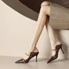 Slippers Morazora 2024 pontuados de couro genuíno de couro genuíno Ladies Sapatos modernos de verão Top Sale High Saltos altos