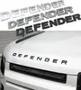 3D Stereo Letters Badge Logo Sticker ABS For Defender Head Hood Typeplatte Black Grey Silver Decal Car Styling9499122