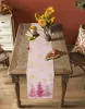 Christmas Pink Christmas Tree Table Runner Wedding Party Decor Table Runner Christmas Dining Table Decor Tablecloth