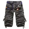 Men's Shorts Men Cotton Cargo Multi-Pockets Loose Solid Color Tactical Outdoor Hiking Camping Pants Military Mens