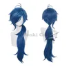 Costumes d'anime Kaeya Cosplay Costume Wig Blue Hair Long Full Full Set Fits for Impact Kaeya Cosplay Party Tenues Costumes de haute qualité 240411