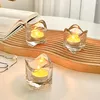 Świecane uchwyty przezroczysty szklany uchwyt mini eleganckie ozdoby domowe centrum stoły ślubne dekoracje pokoju