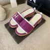 Designer Luxury Flip Flop Womens Sandals Slippers Fashion Slize Fashion Plats Chaussures Broidered Plateforme Rubber Sandale