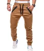 Mens Leisure Fashion Tether Elastic Sports Pants Double Zipper Crotch Pants 240412