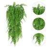 Decorative Flowers 2 Pcs Artificial Green Plants Wall Fake Hanging Greenery Spring Decorations Leaves Plastic