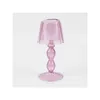 Bougeotte en verre créatif vintage cristal rose rayé de table de table de table de lampe à lampe