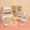 Деревянная цветная монета ящика детская игра Montessori Toys Science Образование дошкольного обучения ребенка Раннее обучение