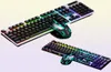 Oyun Klavyesi Rusya En Klavye RGB Arka Işık Klavyeleri ve Fare Kablolu Oyuncu Bilgisayar Epacket1692352