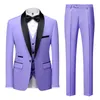 Pantaloni per cappotto vestito da 3 pezzi set di moda maschile boutique casual business da sposa abito blazer pantaloni 240407