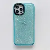 Glitter -paljetter Quicksand Gradient Phone Case för iPhone 15 14 13 12 11 Pro Max Epoxy Silicone Suffproof stötfångare Silikonskydd