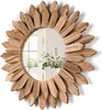 12 inch muur decoratieve spiegel rustieke houten spiegel zonneburst boho spiegel voor ingang slaapkamer woonkamer muur hangende decoratie