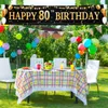 Large Size Black Gold Happy Birthday Banner Signs 30 40 50 60 70 80 Years Birthday Background Banner for Outdoor Party 210X50cm