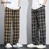 Vêtements de marque Stripe Plaid Hipd Mens Pantoureurs Baggy Fashion Straight Classic Classic Casual Pantal