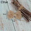 Party Decoration 10pcs/lot Jute Burlap Hessian Bow With Artificial Bead Vintage Wedding Handmade Craft DIY Christmas