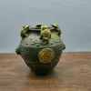 Decorative Figurines Chinese Bronze Ware Gold Toad Qian Louzi Pendant Feng Shui Quadrangle Treasure Collecting To Attract Weal