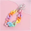 Keychains coloridos colorf acrílico link plástico cadeia ChainChain Color Handmade Tecla Ring for Girls Bolsa Drop Drop Fashion Acces dhqxt