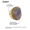 WT-R433 WKT Aura Amethyst Strass-Party luxuriöser Ringparty Gold-Plate Classic Rings Accessoire Special 240403