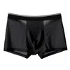 Underpants Sexy Men Bulge Pouch Boxer Briefs Fine Mesh Quick-drying Breathable Shorts Casual Loose Comfortable Soft Homewear