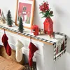 Alberi di Natale ad acquerello in lino scozzese Tavolo da tavolo Table Table Table Runners per tavolo da pranzo Decorazioni Navidad