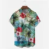 Mäns avslappnade skjortor sommar 3d tryck blommor män hawaiian y2k topp andas mode strandsemester kortärmad bluskläder