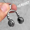 Headset Earphone Gold Mens Long Necklaces Pendants Chain Hip Hop for Boy Male Stainless Steel Jewelry