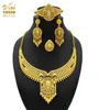 Collier de boucles d'oreilles en jeu de bijoux de mariée 24 carats d'or africain nigérian et boucles d'oreille éthiopienne cadeau de demoiselle d'honneur bijouxerie6928884