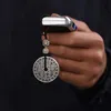 Anneaux clés Style ethnique de dépenses de manière chanqueur de dépenses de la cuivre Amulet Copper Electroplated Silver Keychain Totem Keyring Gift for Men Car Key Accessoire 240412