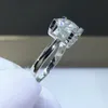 Silver 925 Original 3 9mm Diamond Test Past D Color Cow Head Ring Brilliant Cut Gemstone Wedding Rings240412