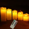 Lumières de bougies sans flammes 1 pc lumières LED avec tireur télécommandation à la batterie de bougies clignotants lisses fonctionnant 240412